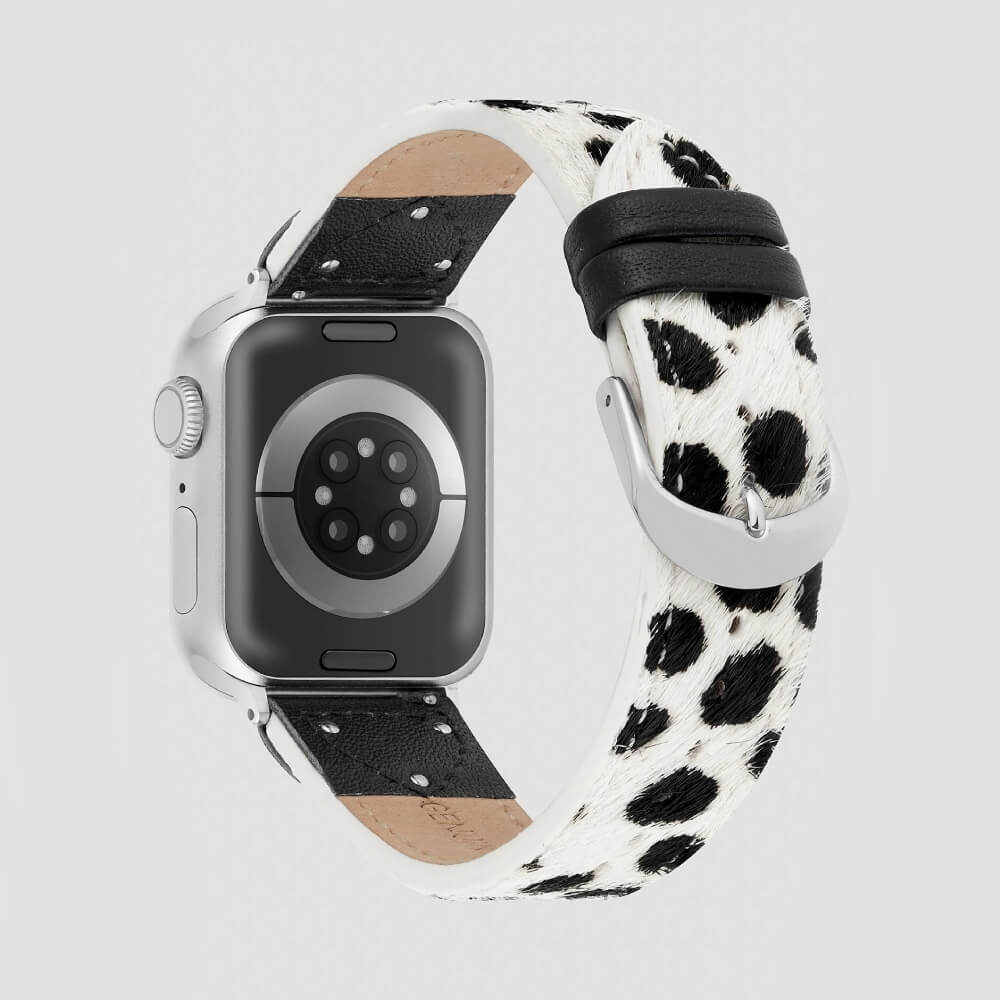 Wrangler Cow Hair Studded Universal Watchband Black/White - LW/1002SVCWWR