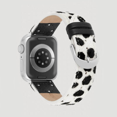 Wrangler Cow Hair Studded Universal Watchband Black/White - LW/1002SVCWWR