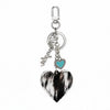 Wrangler Cowhide Heart Bag Charm Black - WGC-1017BK