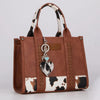 Wrangler Cowhide Heart Bag Charm Black - WGC-1017BK
