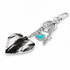 Wrangler Cowhide Heart Bag Charm Black - WGC-1017BK
