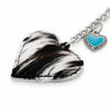 Wrangler Cowhide Heart Bag Charm Black - WGC-1017BK