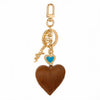 Wrangler Cowhide Heart Bag Charm Brown - WGC-1017BR