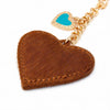 Wrangler Cowhide Heart Bag Charm Brown - WGC-1017BR
