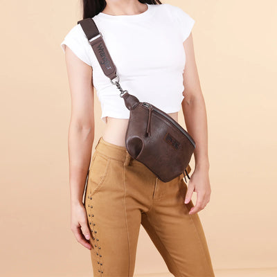 Wrangler Fanny Pack Belt Sling Bag Coffee - WG82-194CF