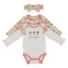 Wrangler Girls 3 Piece Flowers Onesie Set Marshmallow - HW1100038