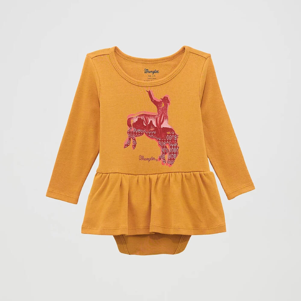 Wrangler Girls Horse Graphic Skirted Bodysuit
