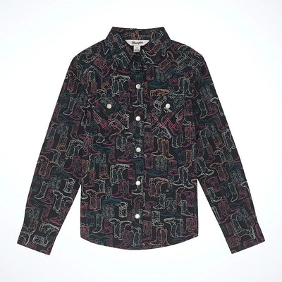 Wrangler Girls Bold Print Western Shirt