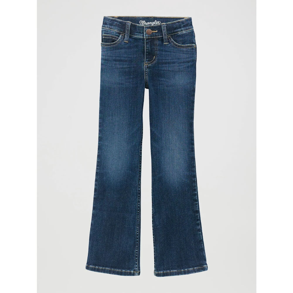 Wrangler Girls Boot Bespoke Bootcut Jeans Lacey (Blue-Dark) - 112371933