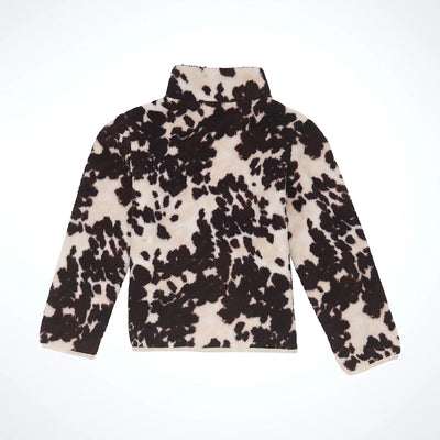 Wrangler Girls Brown Cow Print Pullover