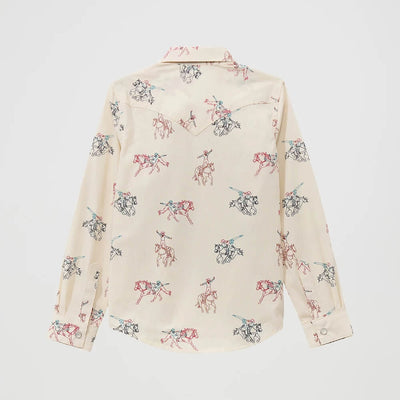 Wrangler Girls Cowboy Horse Western Shirt