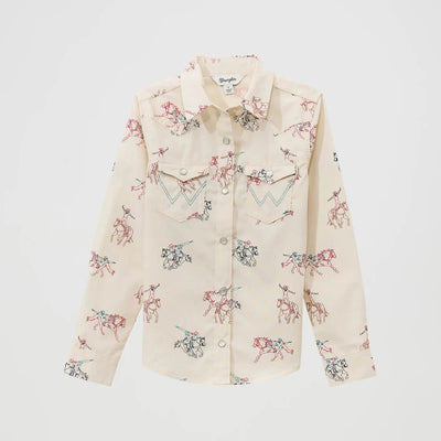 Wrangler Girls Cowboy Horse Western Shirt