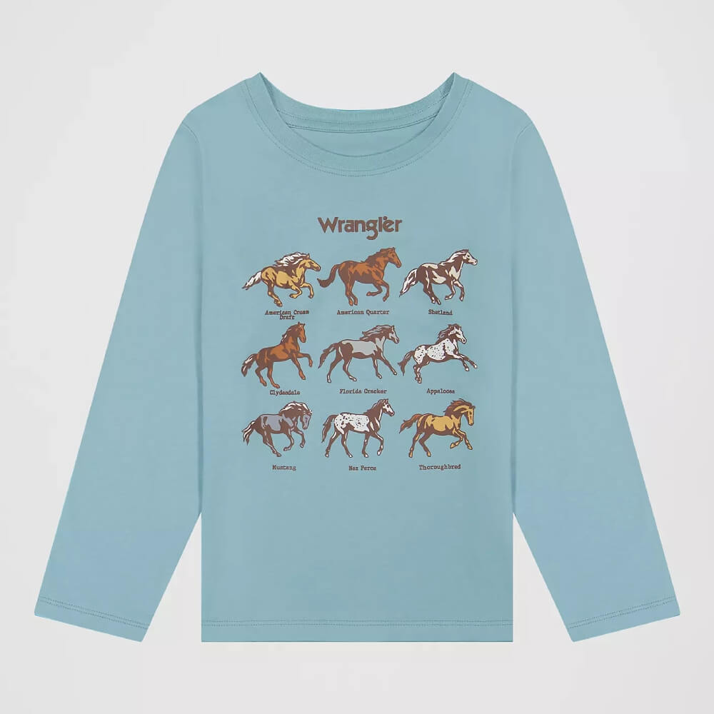 Wrangler Girls Cowgirl First Graphic T-Shirt Blue - 112382682