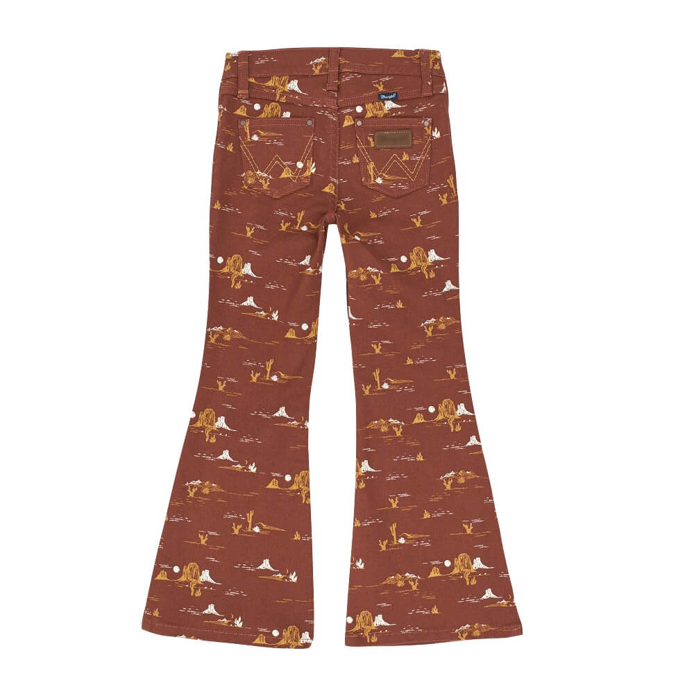 Wrangler Girls Desert Print Flare Jeans (Sizes: 4 - 18) - 112367555
