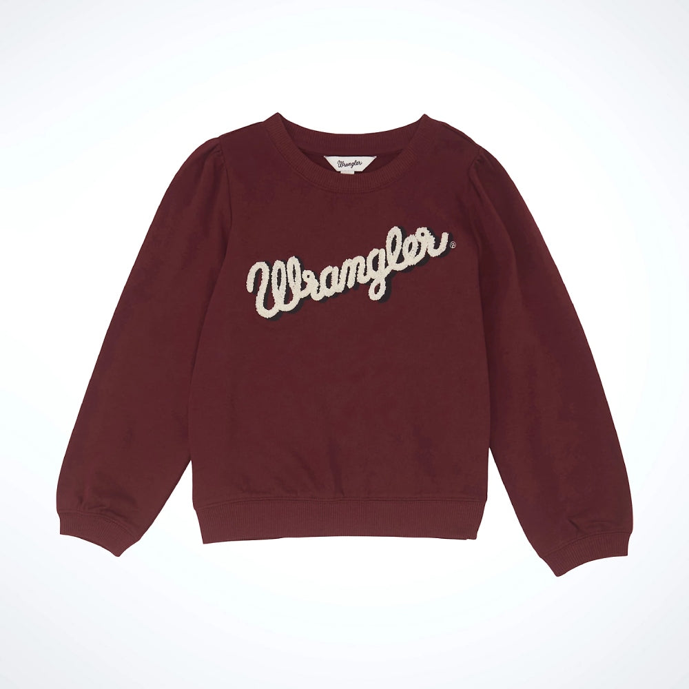 Wrangler Girls Embroidered Puff Sleeve Sweatshirt