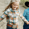 Wrangler Girls Flannel Plaid Western Shirt