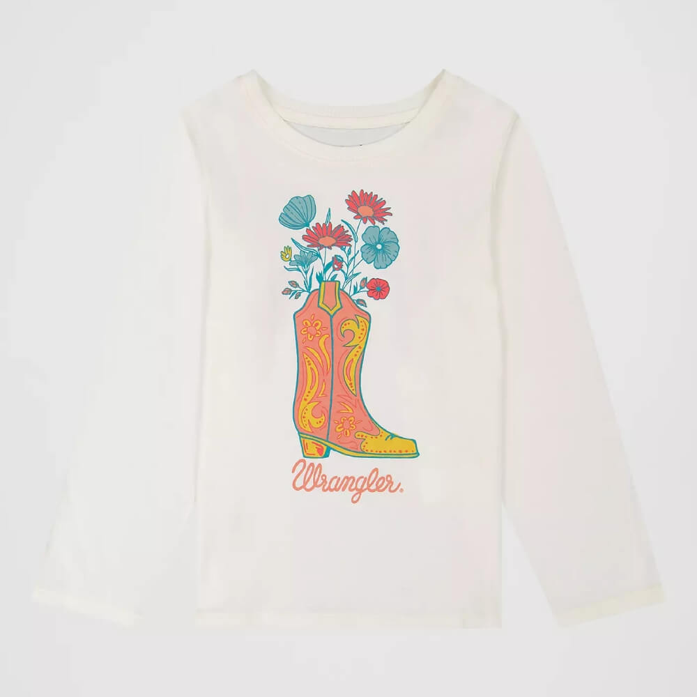 Wrangler Girls Long Sleeve Western Graphic T-Shirt White - 112382683