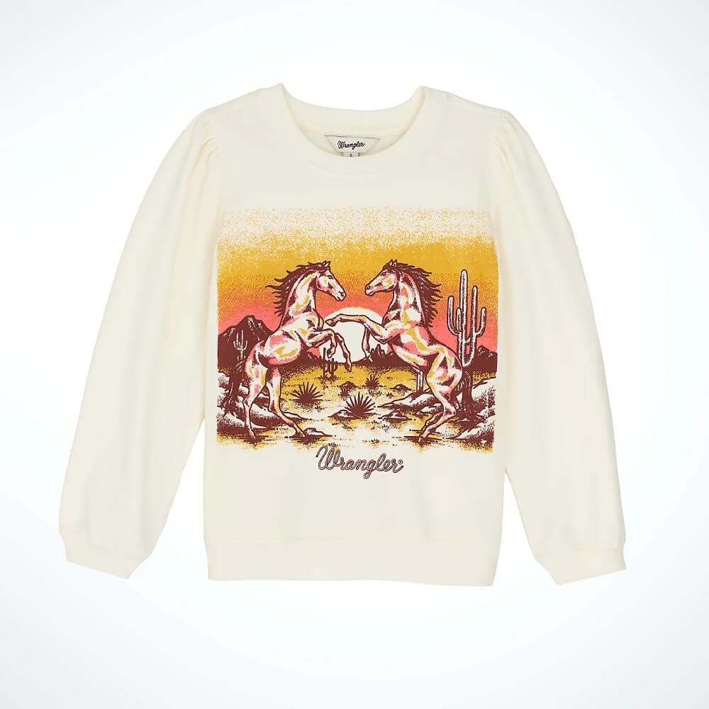Wrangler Girls Puff Sleeve Pullover T-Shirt