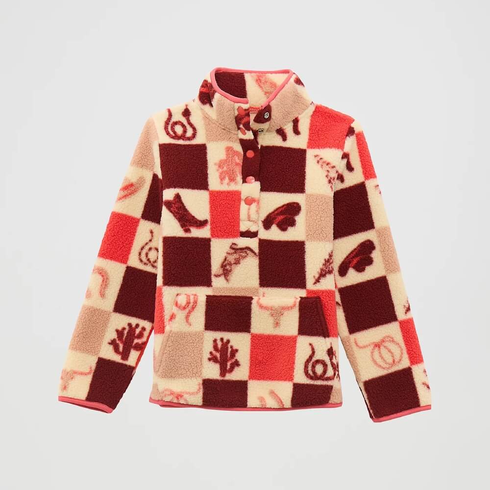 Wrangler Girls Half-Snap Pullover Pink