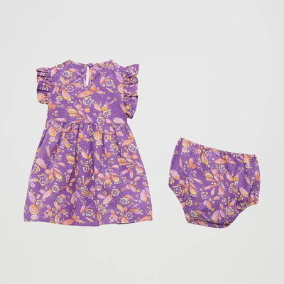 Wrangler Girls Ruffle Sleeve Print Dress Purple Cacti - 112364312