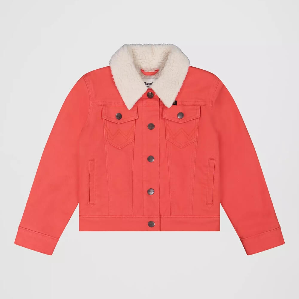 Wrangler Girls Sherpa Lined Trucker Jacket Pink - 112382706