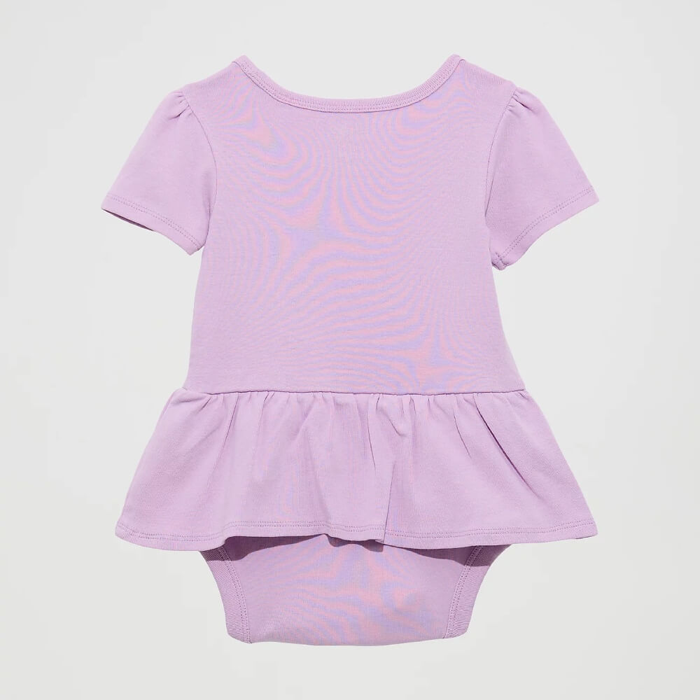 Wrangler Girls Short Sleeve Logo Skirted Bodysuit Purple Scene - 112364329