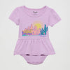 Wrangler Girls Short Sleeve Logo Skirted Bodysuit 
