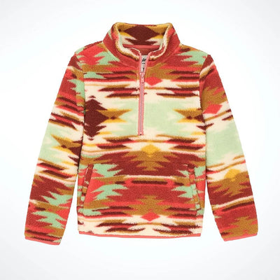 Wrangler Girls Southwest Quarter-Zip Pullover Green Mist - 112367539