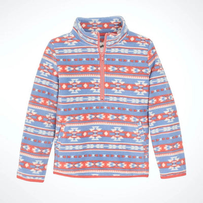 Wrangler Girls Southwest Quarter-Zip Pullover Peri Blue - 112367404