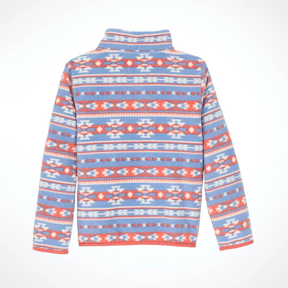 Wrangler Girls Southwest Quarter-Zip Pullover Peri Blue - 112367404