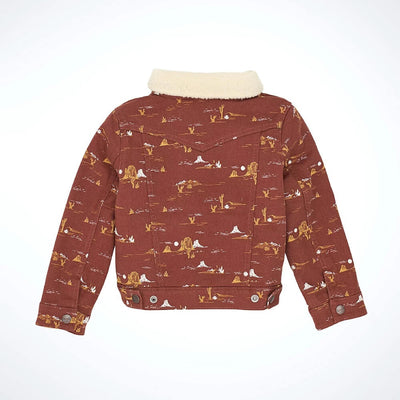 Wrangler Girls Southwestern Print Denim Jacket Burgundy - 112367480