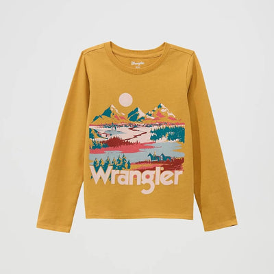 Wrangler Girls Western Graphic T-Shirt Mustard Mountains (yellow) - 112371926