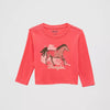 Wrangler Girls Western Graphic T-Shirt Pink Horse - 112371937