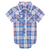 Wrangler Infant Boys Short Sleeve Plaid Onesie Blue - 112378814