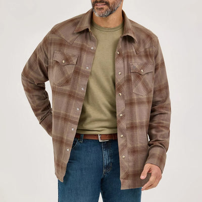 Wrangler Mens Retro® Flannel Western Plaid Shirt