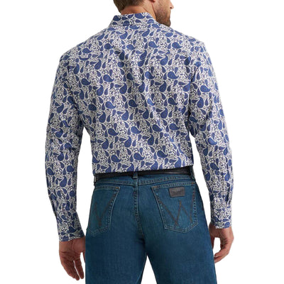 Wrangler Mens 20X® Competition Advanced Western Shirt Atlantic Paisley - 112367936