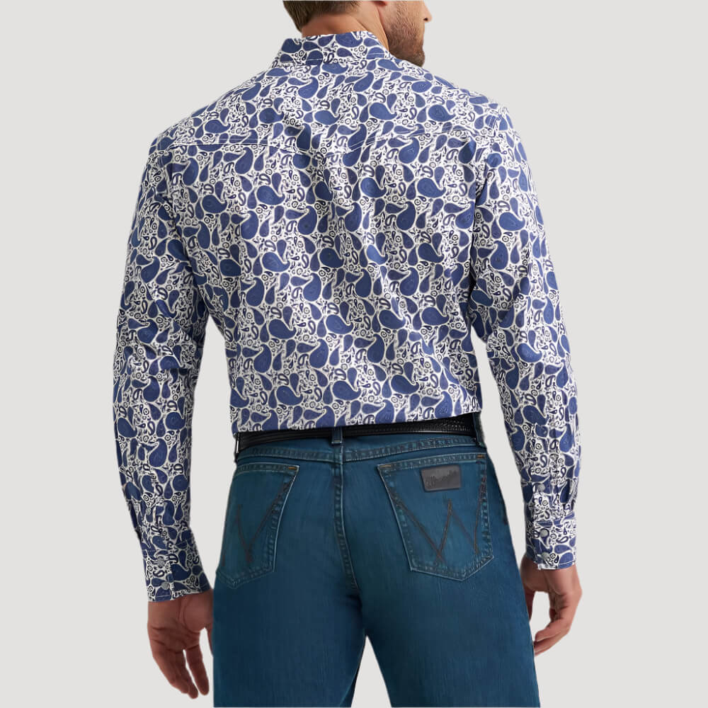 Wrangler Mens 20X® Competition Advanced Western Shirt Atlantic Paisley