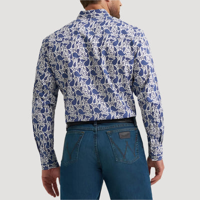 Wrangler Mens 20X® Competition Advanced Western Shirt Atlantic Paisley