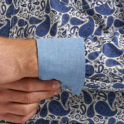 Wrangler Mens 20X® Competition Advanced Western Shirt Atlantic Paisley - 112367936