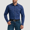 Wrangler Mens 20X® Competition Advanced Western Shirt Dark Blue Ditsy - 112367864