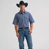 Wrangler Mens 20X® Competition Western Shirt Navy Daisy - 112374291