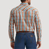 Wrangler Mens 20X® Competition Western Shirt Rustic Brown Madras