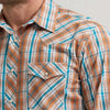 Wrangler Mens 20X® Competition Western Shirt Rustic Brown Madras - 112367926