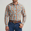 Wrangler Mens 20X® Competition Western Shirt Rustic Brown Madras - 112367926