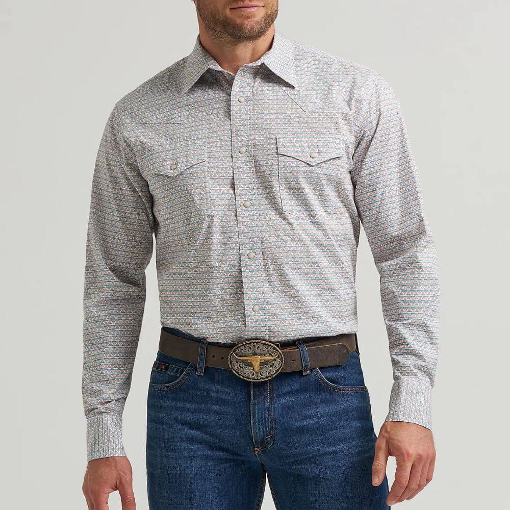 Wrangler Mens 20X® Competition Western Shirt Rustic Brown T - 112367939