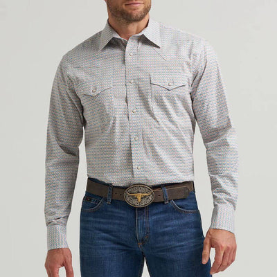 Wrangler Mens 20X® Competition Western Shirt Rustic Brown T - 112367939