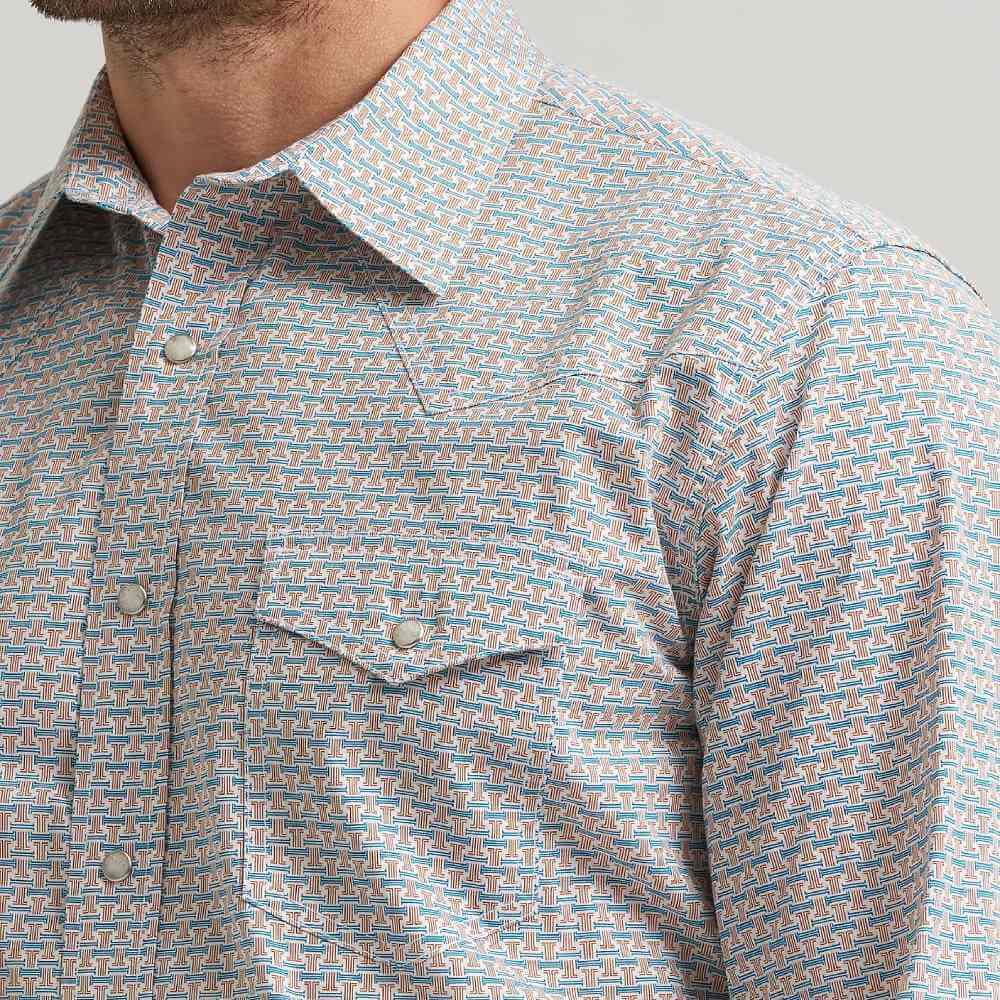 Wrangler Mens 20X® Competition Western Shirt Rustic Brown T - 112367939