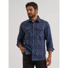 Wrangler Mens All Terrain Gear Flannel Shirt Jacket Indigo - 112382467