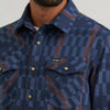 Wrangler Mens All Terrain Gear Flannel Shirt Jacket Indigo - 112382467