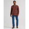 Wrangler Mens All Terrain Gear Lined Flannel Shirt Jacket Red - 112382478